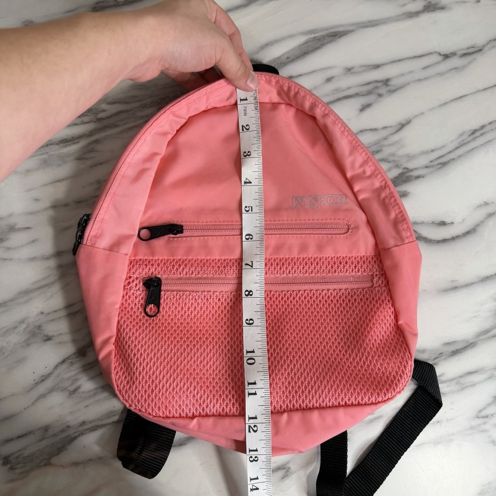 Jansport Mini Backpack Half Pint TR pink Pockets Zip Trail Outdoors - Picture 7 of 8